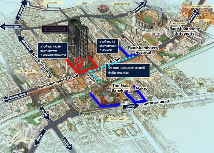 New Condo, Hi-speed Wi-fi, Gym Pool, Near Lam Sali Mrt 公寓 曼谷